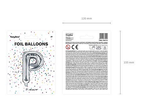 PD BALON FOLIE ALUMINIU Letter "P", 35cm, silver, FB2M-P-018 [2]