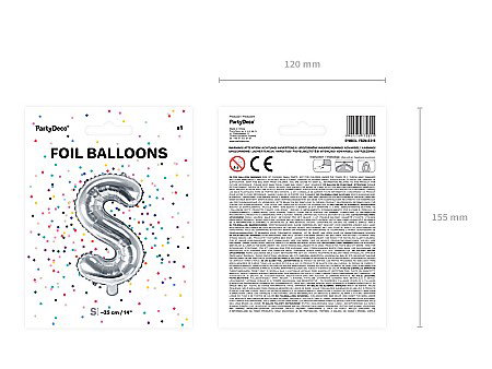 PD BALON FOLIE ALUMINIU Letter "S", 35cm, silver FB2M-S-018 [3]