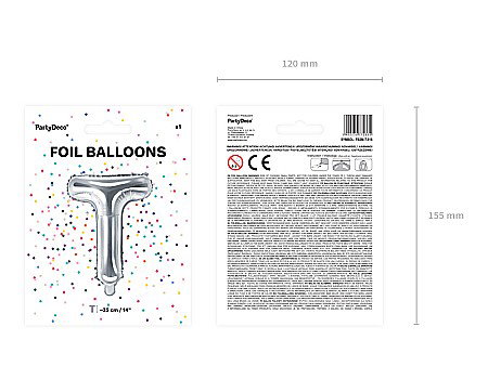 PD BALON FOLIE ALUMINIU Letter "T", 35cm, silver FB2M-T-018 [3]