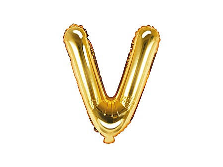 Baloane de Craciun si An Nou - PD BALON FOLIE ALUMINIU Letter "V", 35cm, gold FB2M-V-019