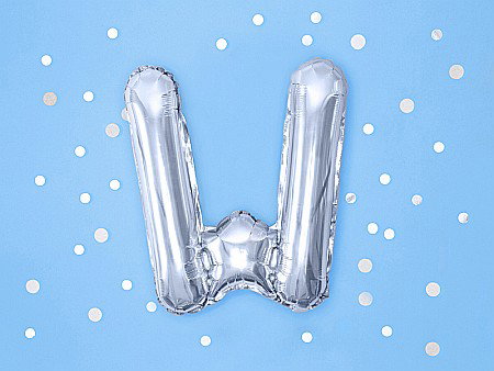 PD BALON FOLIE ALUMINIU Letter "W", 35cm, silver FB2M-W-018 [2]