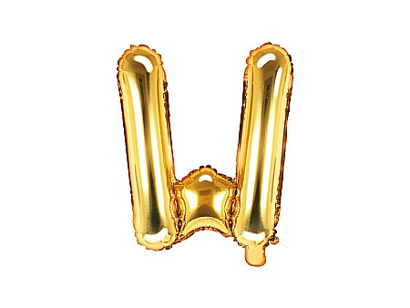 Baloane de Craciun si An Nou - PD BALON FOLIE ALUMINIU Letter "W", 35cm, gold FB2M-W-019