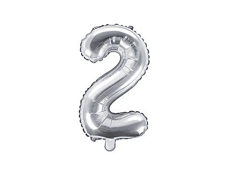 Baloane de Craciun si An Nou - PD BALON FOLIE ALUMINIU Number "2", 35cm, silver FB10M-2-018