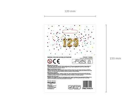 PD BALON FOLIE ALUMINIU Number "2", 35cm, gold FB10M-2-019 [4]