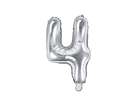 Baloane de Craciun si An Nou - PD BALON FOLIE ALUMINIU Number "4", 35cm, silver FB10M-4-018