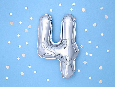 PD BALON FOLIE ALUMINIU Number "4", 35cm, silver FB10M-4-018 [1]