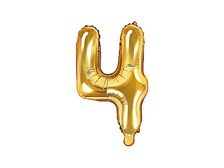 Baloane si accesorii - PD BALON FOLIE ALUMINIU Number "4", 35cm, gold FB10M-4-019