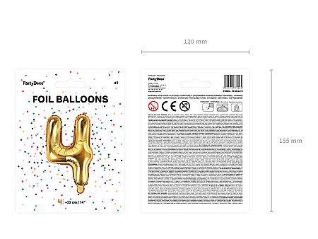 PD BALON FOLIE ALUMINIU Number "4", 35cm, gold FB10M-4-019 [3]