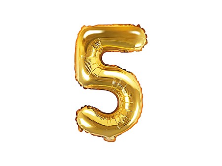 Baloane de Craciun si An Nou - PD BALON FOLIE ALUMINIU Number "5", 35cm, gold FB10M-5-019