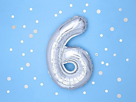 PD BALON FOLIE ALUMINIU Number "6", 35cm, silver FB10M-6-018 [1]