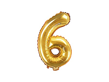 Baloane si accesorii - PD BALON FOLIE ALUMINIU Number "6", 35cm, gold FB10M-6-019