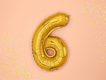 PD BALON FOLIE ALUMINIU Number "6", 35cm, gold FB10M-6-019 [2]