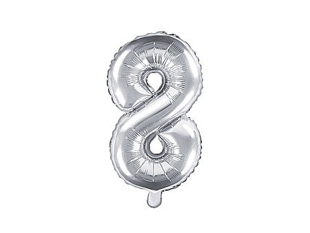 Baloane de Craciun si An Nou - PD BALON FOLIE ALUMINIU Number "8", 35cm, silver FB10M-8-018