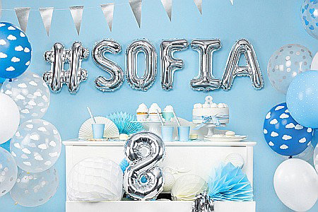 PD BALON FOLIE ALUMINIU Number "8", 35cm, silver FB10M-8-018 [1]