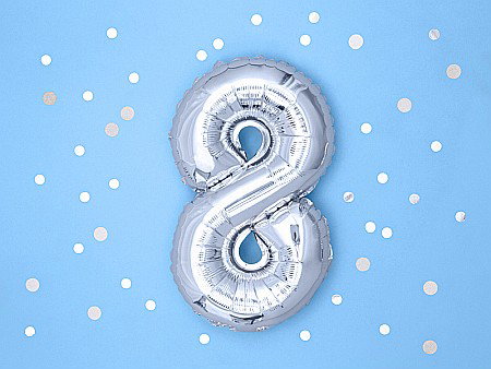 PD BALON FOLIE ALUMINIU Number "8", 35cm, silver FB10M-8-018 [2]