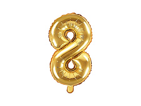 Baloane de Craciun si An Nou - PD BALON FOLIE ALUMINIU Number "8", 35cm, gold FB10M-8-019