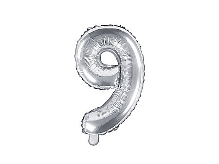 Baloane de Craciun si An Nou - PD BALON FOLIE ALUMINIU Number "9", 35cm, silver FB10M-9-018