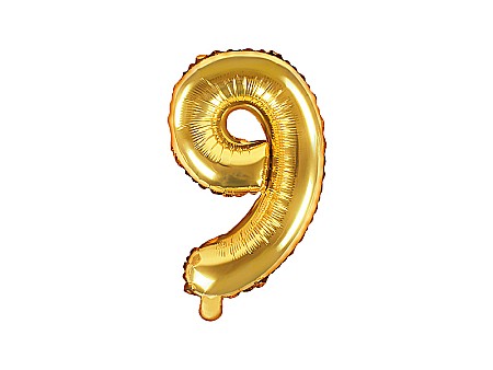 Baloane de Craciun si An Nou - PD BALON FOLIE ALUMINIU Number "9", 35cm, gold FB10M-9-019