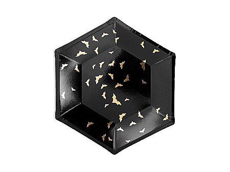 PD FARFURII CARTON Trick or Treat, 20cm, black with gold pattern, 6/set TPP20 [1]