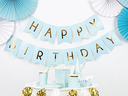 PD BANNER Happy Birthday, light blue, 15 x 175 cm GRL57-001J [2]