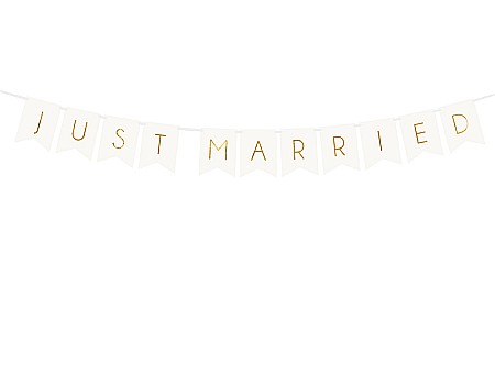 Articole Nunta, Bridal Party - BANNER Just Married, 15 x 155cm white GRL68-008