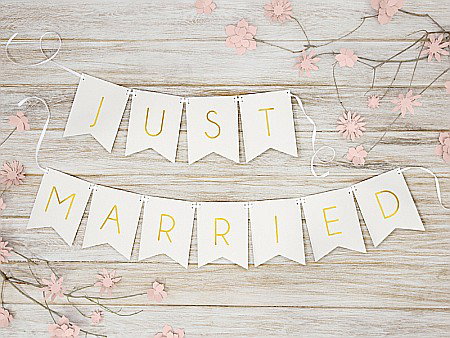 BANNER Just Married, 15 x 155cm white GRL68-008 [5]