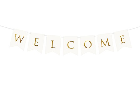 Bannere/ Ghirlande/ Cordoane - PD BANNER Welcome, white, 15 x 95 cm GRL70-008