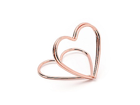 Botezuri, Gender reveal - PD SUPORT NUMERE MASA, Place card holders Hearts, rose gold, 2.5 cm 10/SET PCH1-019R