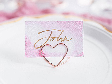 PD SUPORT NUMERE MASA, Place card holders Hearts, rose gold, 2.5 cm 10/SET PCH1-019R [1]