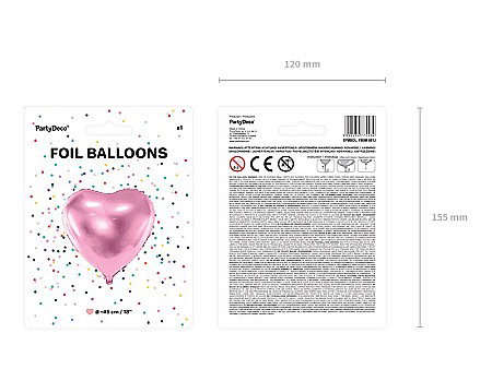 PD BALON FOLIE ALUMINIU Heart, 45cm, light pink FB9M-081J [6]