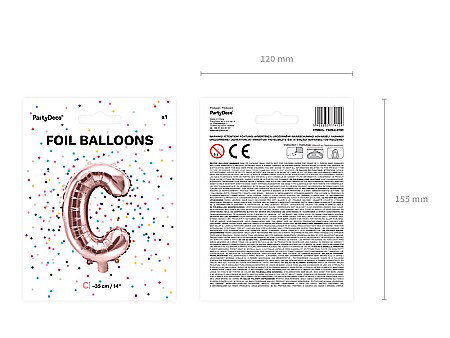 PD BALON FOLIE ALUMINIU Letter "C", 35cm, rose gold FB2M-C-019R [3]