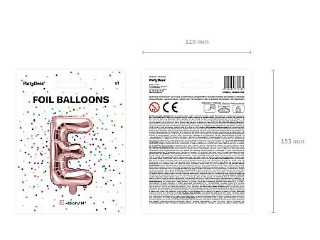 PD BALON FOLIE ALUMINIU Letter "E", 35cm, rose gold FB2M-E-019R [7]
