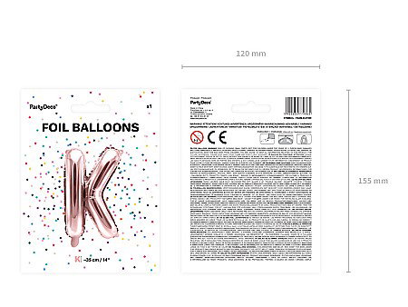 PD BALON FOLIE ALUMINIU Letter "K", 35cm, rose gold FB2M-K-019R [3]