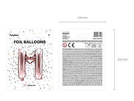 PD BALON FOLIE ALUMINIU Letter "M", 35cm, rose gold FB2M-M-019R [6]