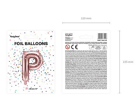 PD BALON FOLIE ALUMINIU Letter "P", 35cm, rose gold FB2M-P-019R [7]