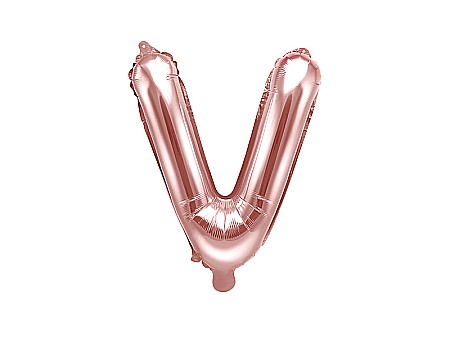 Baloane de Craciun si An Nou - PD BALON FOLIE ALUMINIU Letter "V", 35cm, rose gold FB2M-V-019R