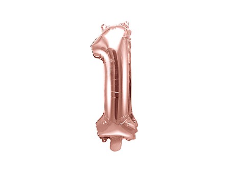 Baloane de Craciun si An Nou - PD BALON FOLIE ALUMINIU Number "1", 35cm, rose gold FB10M-1-019R
