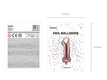 PD BALON FOLIE ALUMINIU Number "1", 35cm, rose gold FB10M-1-019R [5]