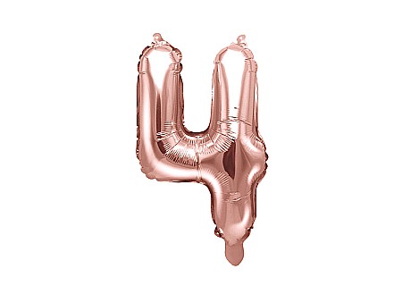 Baloane de Craciun si An Nou - PD BALON FOLIE ALUMINIU Number "4", 35cm, rose gold FB10M-4-019R
