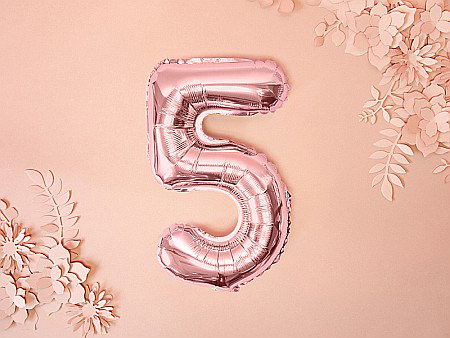 PD BALON FOLIE ALUMINIU Number "5", 35cm, rose gold FB10M-5-019R [3]