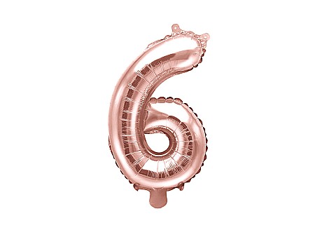 Baloane de Craciun si An Nou - PD BALON FOLIE ALUMINIU Number "6", 35cm, rose gold FB10M-6-019R
