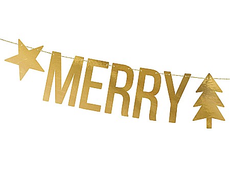 PD BANNER Merry Christmas, gold, 10.5x150cm GRL53-019M [1]