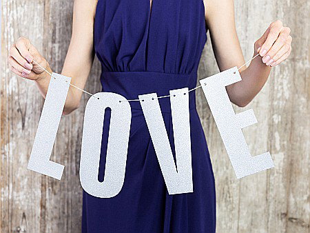 PD BANNER Love, silver, 21x55cm GRL71-018B [2]