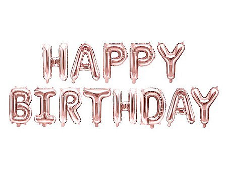 Baloane si accesorii - PD BALON FOLIE ALUMINIU Happy Birthday, 340x35cm, rose gold FB6M-019R