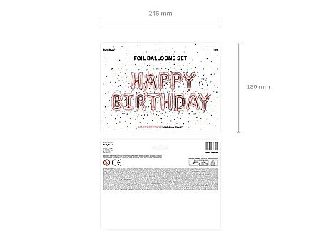 PD BALON FOLIE ALUMINIU Happy Birthday, 340x35cm, rose gold FB6M-019R [2]
