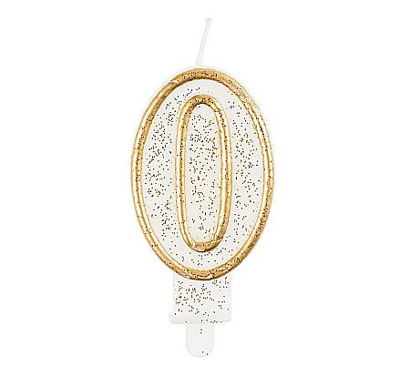 ARTICOLE PARTY - GOD LUMANARI TORT Number 0, gold outline, 6.5cm PF-SCZK0