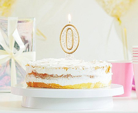 GOD LUMANARI TORT Number 0, gold outline, 6.5cm PF-SCZK0 [1]