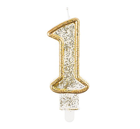 ARTICOLE PARTY - GOD LUMANARI TORT Number 1, gold outline, 6.5cm PF-SCZK1