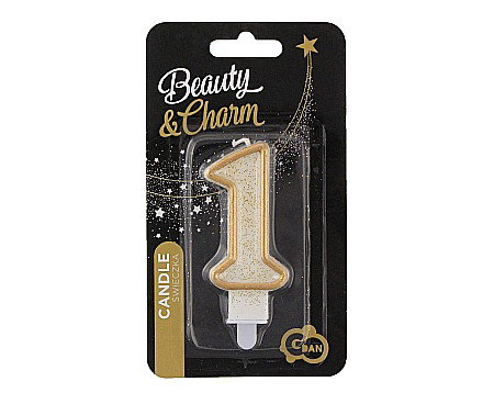 GOD LUMANARI TORT Number 1, gold outline, 6.5cm PF-SCZK1 [2]