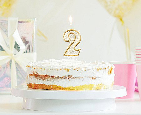 GOD LUMANARI TORT Number 2, gold outline, 6.5cm PF-SCZK2 [1]